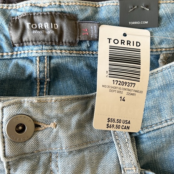 TORRID Contrast Panel Mid Rise Shortie Short - Vintage Stretch - Picture 12 of 16